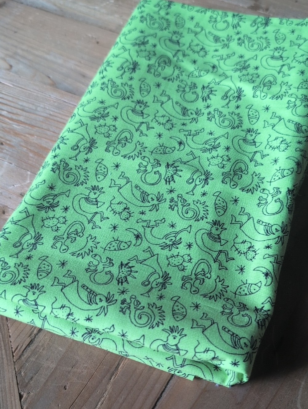 1-yd Lexi Maye for Michael Miller Fabrics, Cotton Lime Green Desert Print